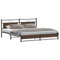 Miniatyrbilde 4 av 11: vidaXL Sengeramme i metall uten madrass brun eik 200x200 cm