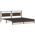Miniatyrbilde 6 av 11: vidaXL Sengeramme i metall uten madrass brun eik 200x200 cm
