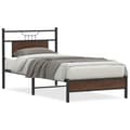 Miniatyrbilde 3 av 11: vidaXL Sengeramme uten madrass brun eik 90x200 cm konstruert tre