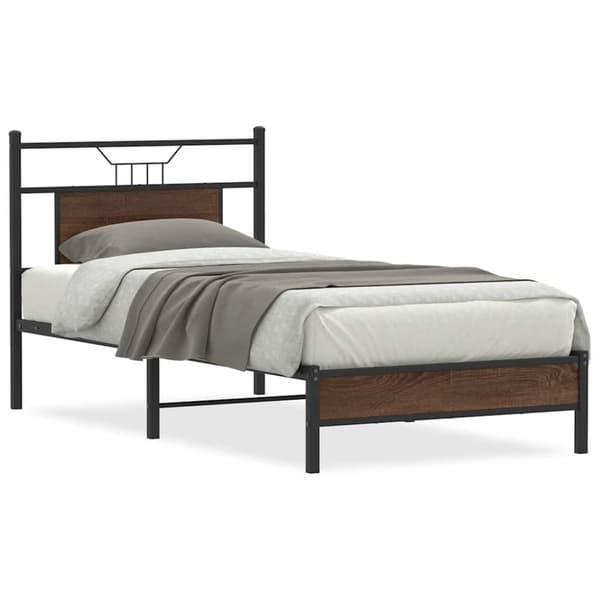 vidaXL Sengeramme uten madrass brun eik 90x200 cm konstruert tre