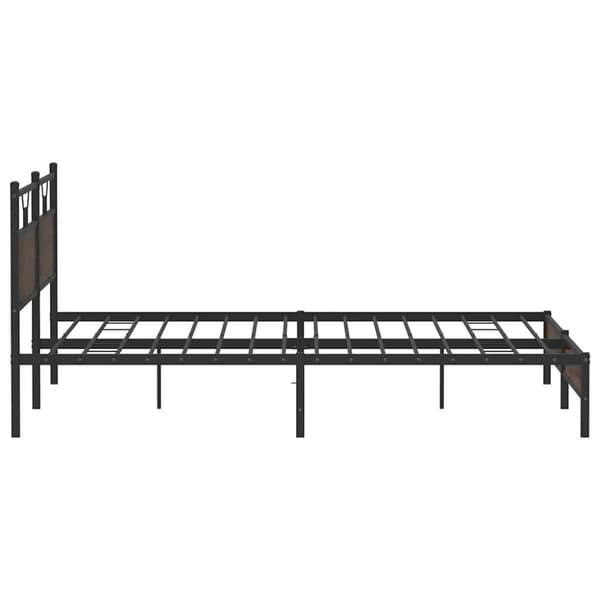 vidaXL sengeramme uden madras 200x200 cm metal brun egetræsfarve