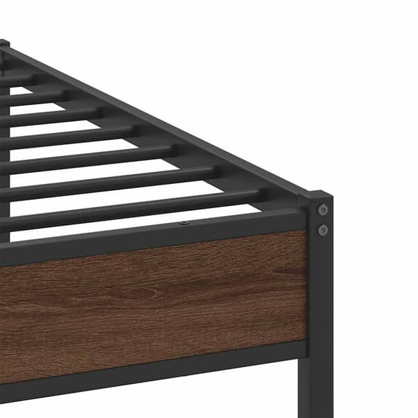 vidaXL sengeramme uden madras 200x200 cm metal brun egetræsfarve