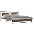 Miniatyrbillede 4 af 11: vidaXL sengeramme uden madras 180x200 cm metal brun egetræsfarve