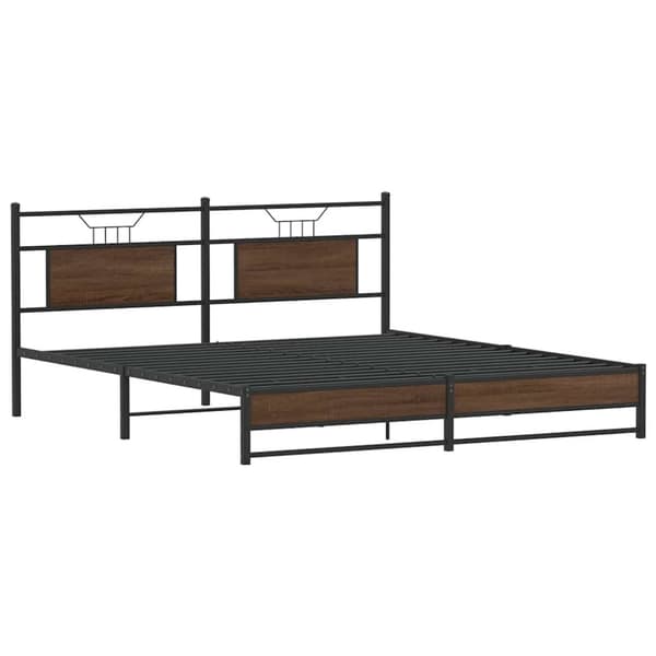 vidaXL sengeramme uden madras 180x200 cm metal brun egetræsfarve