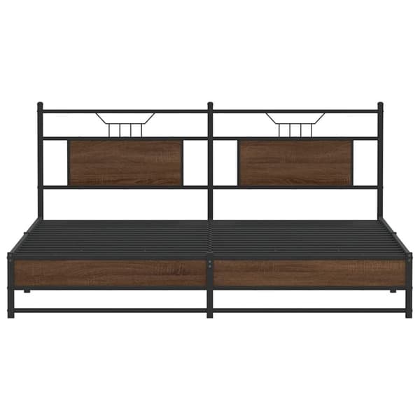 vidaXL sengeramme uden madras 180x200 cm metal brun egetræsfarve