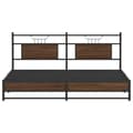 Miniatyrbillede 7 af 11: vidaXL sengeramme uden madras 180x200 cm metal brun egetræsfarve