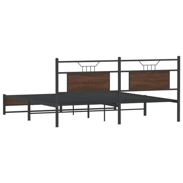 vidaXL sengeramme uden madras 180x200 cm metal brun egetræsfarve