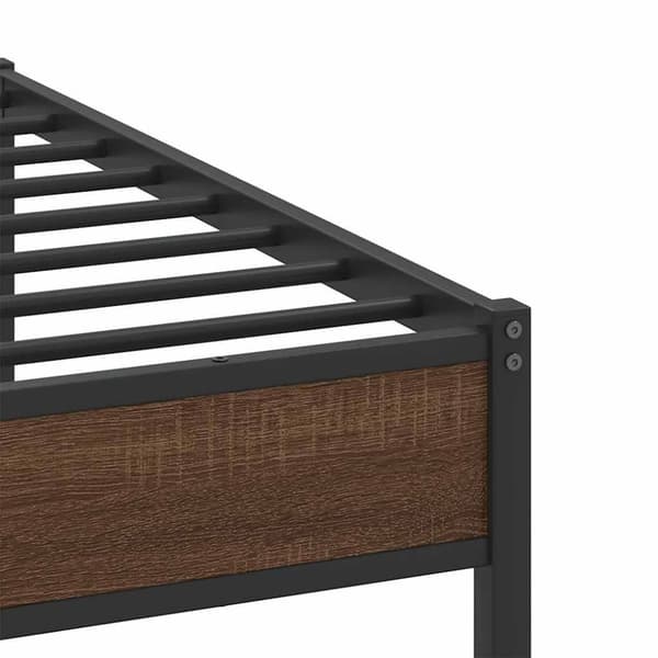 vidaXL sengeramme uden madras 180x200 cm metal brun egetræsfarve