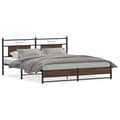 Miniatyrbillede 1 af 11: vidaXL sengeramme uden madras 180x200 cm metal brun egetræsfarve