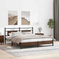 Miniatyrbilde 5 av 11: vidaXL Sengeramme uten madrass brun eik 160x200 cm konstruert tre