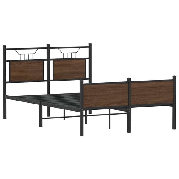 vidaXL sengeramme 120x200 cm uden madras konstrueret træ brunt eg