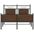 Miniatyrbillede 7 af 11: vidaXL sengeramme 120x200 cm uden madras konstrueret træ brunt eg