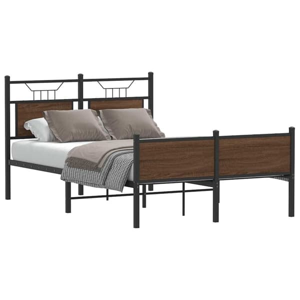 vidaXL sengeramme 120x200 cm uden madras konstrueret træ brunt eg