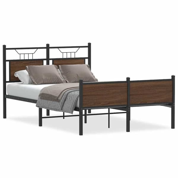 vidaXL sengeramme 120x200 cm uden madras konstrueret træ brunt eg