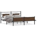 Miniatyrbilde 3 av 11: vidaXL Sengeramme i metall uten madrass brun eik 183x213 cm