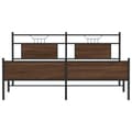 Miniatyrbilde 7 av 11: vidaXL Sengeramme i metall uten madrass brun eik 183x213 cm