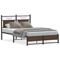Miniatyrbilde 3 av 11: vidaXL Sengeramme uten madrass brun eik 120x190 cm konstruert tre