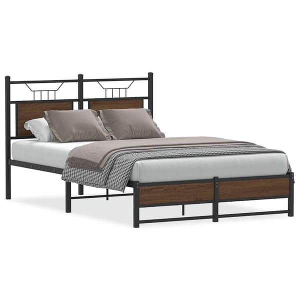 vidaXL sengeramme 120x200 cm uden madras konstrueret træ brunt eg