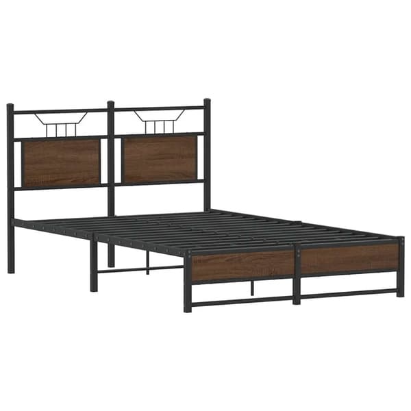 vidaXL sengeramme 120x200 cm uden madras konstrueret træ brunt eg