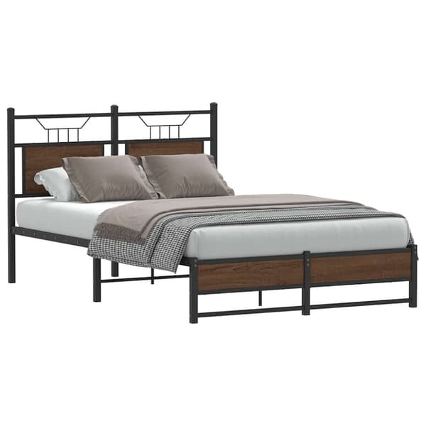 vidaXL sengeramme 120x200 cm uden madras konstrueret træ brunt eg