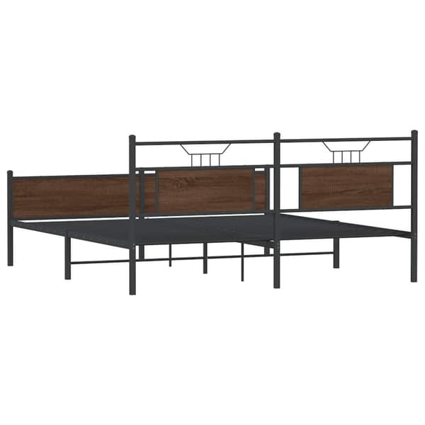 vidaXL sengeramme uden madras 180x200 cm metal brun egetræsfarve