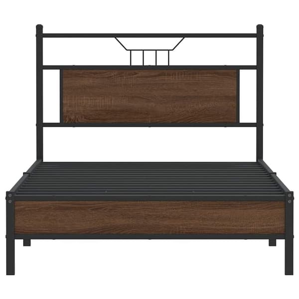 vidaXL Sängynrunko ilman patjaa ruskea tammi 100x190 cm tekninen puu