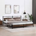 Miniatyrbillede 5 af 11: vidaXL sengeramme uden madras 193x203 cm metal brun egetræsfarve