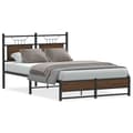 Miniatyrbilde 3 av 11: vidaXL Sengeramme uten madrass brun eik 120x200 cm konstruert tre