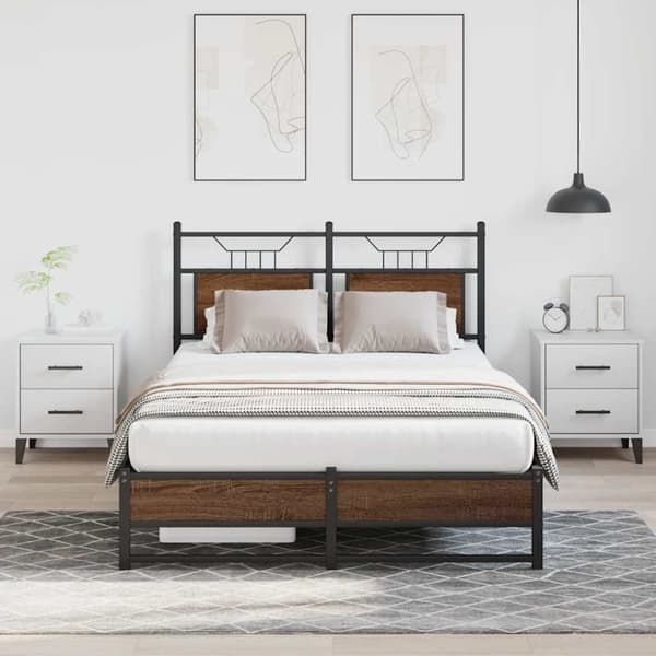 vidaXL Sengeramme uten madrass brun eik 120x200 cm konstruert tre
