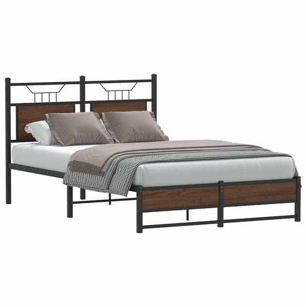 vidaXL Sengeramme uten madrass brun eik 120x200 cm konstruert tre