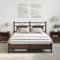 Miniatyrbilde 6 av 11: vidaXL Sengeramme uten madrass brun eik 140x200 cm konstruert tre