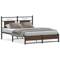 Miniatyrbilde 1 av 11: vidaXL Sengeramme uten madrass brun eik 140x200 cm konstruert tre