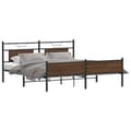 Miniatyrbillede 4 af 11: vidaXL sengeramme uden madras 160x200 cm metal brun egetræsfarve