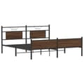 Miniatyrbillede 6 af 11: vidaXL sengeramme uden madras 160x200 cm metal brun egetræsfarve