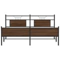 Miniatyrbillede 7 af 11: vidaXL sengeramme uden madras 160x200 cm metal brun egetræsfarve