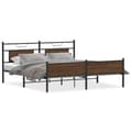 Miniatyrbillede 1 af 11: vidaXL sengeramme uden madras 160x200 cm metal brun egetræsfarve