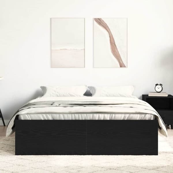 vidaXL sengestel uden madras 140x190 cm konstrueret træ sort eg