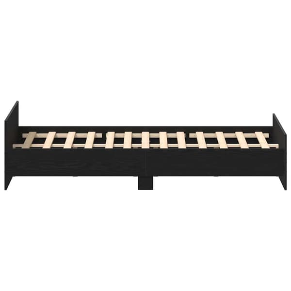 vidaXL Sengeramme uten madrass madrass svart eik 200x200 cm