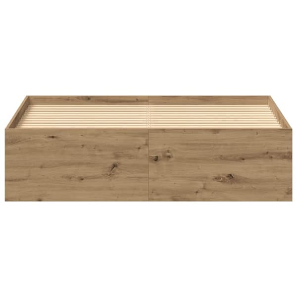 vidaXL Sängynrunko ilman patjaa artisaanitammi 135x190 cm tekninen puu
