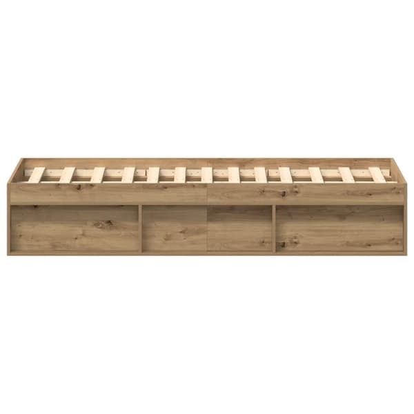 vidaXL Sängynrunko ilman patjaa artisaanitammi 135x190 cm tekninen puu