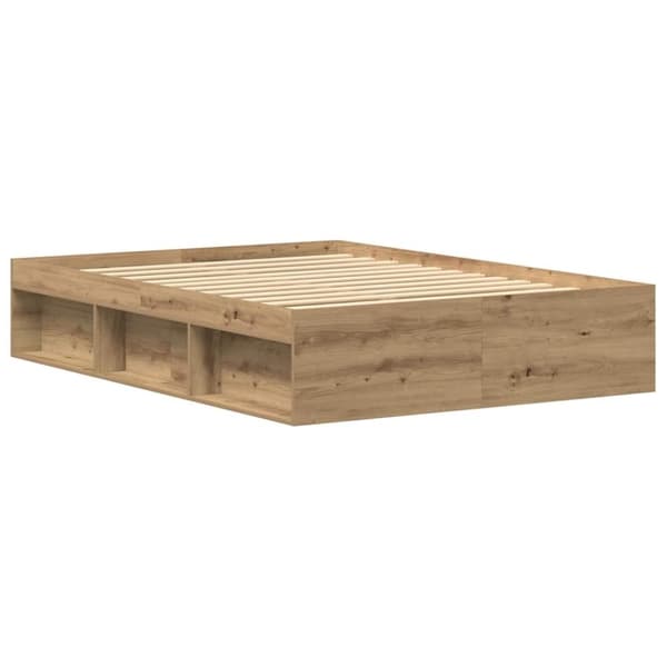 vidaXL Sängynrunko ilman patjaa artisaanitammi 135x190 cm tekninen puu