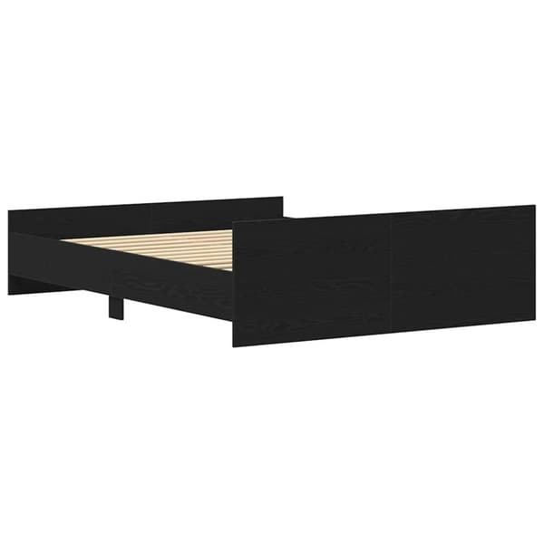 vidaXL Sängynrunko ilman patjaa musta tammi 150x200 cm tekninen puu