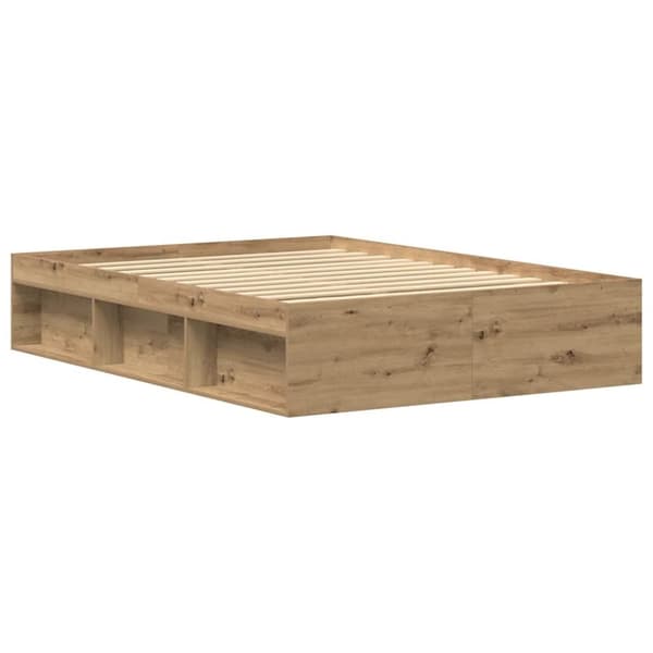 vidaXL Sengeramme uten madrass artisan eik 135x190 cm konstruert tre
