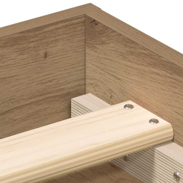 vidaXL Sengeramme uten madrass artisan eik 135x190 cm konstruert tre