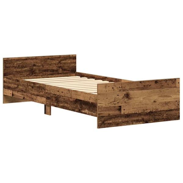 vidaXL sengeramme uden madras 75x190 cm konstrueret træ antikt træ