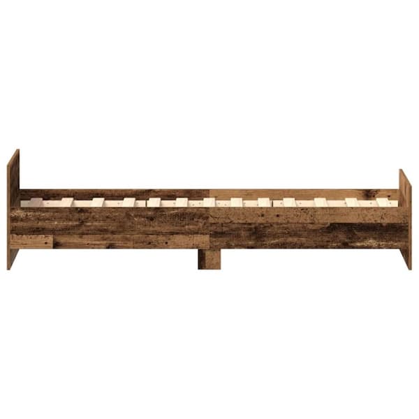 vidaXL sengeramme uden madras 75x190 cm konstrueret træ antikt træ