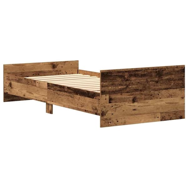vidaXL sengeramme uden madras 75x190 cm konstrueret træ antikt træ