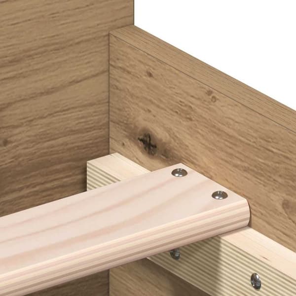 vidaXL Sengeramme uten madrass artisan eik 75x190 cm konstruert tre