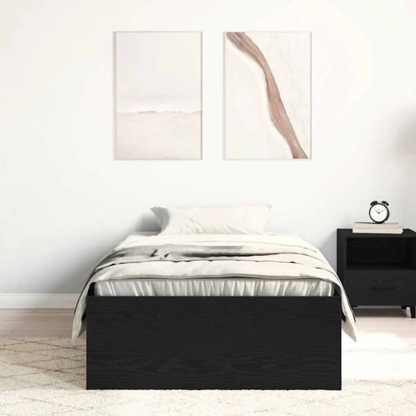 vidaXL sengeramme 100x200 cm uden madras konstrueret træ sort eg