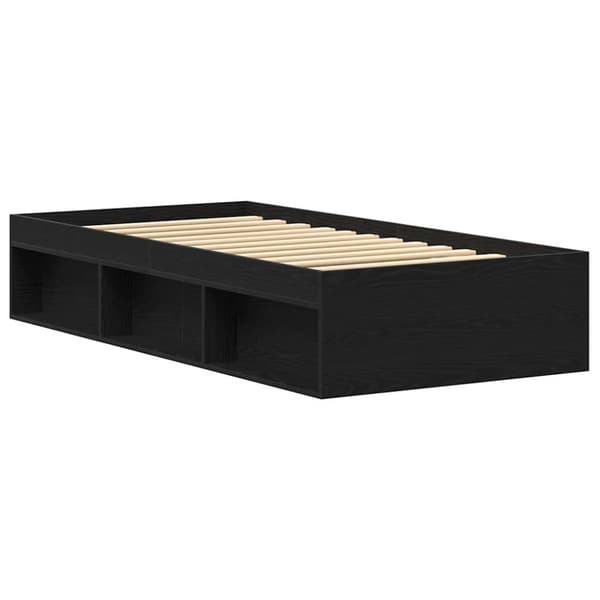 vidaXL sengeramme 100x200 cm uden madras konstrueret træ sort eg